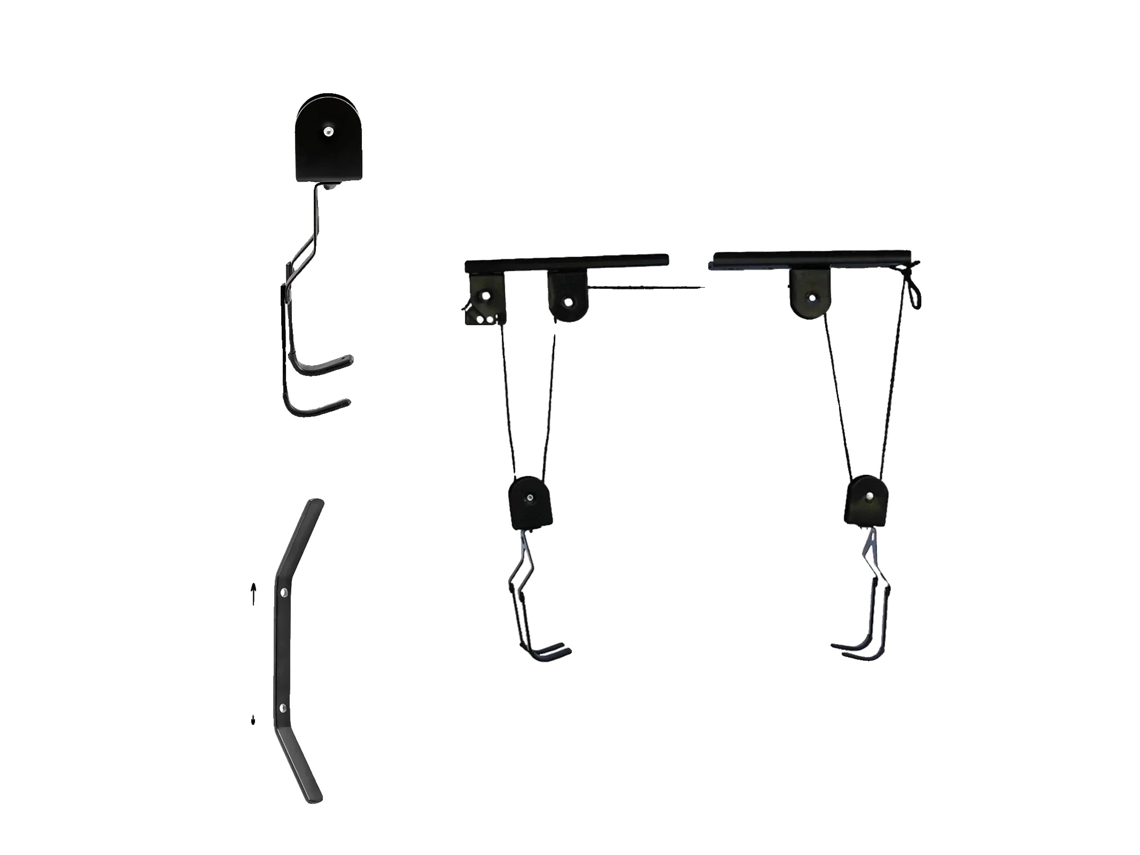 Elevador De Bicicleta, Capacidade De 60 Kg, Design Montado No Teto, Preto