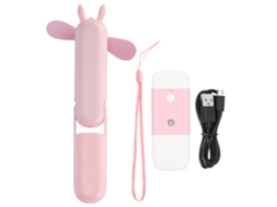 Ventilador Portátil Mini Plegable Usb Recargable Rosa Estudiante