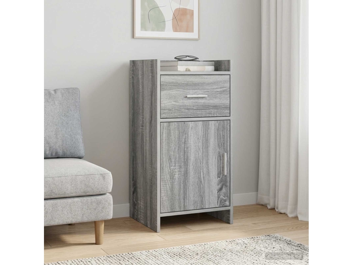 Vidaxl Buffet Sonoma Cinzento 40 X 36 X 80 Cm Derivados De Madeira