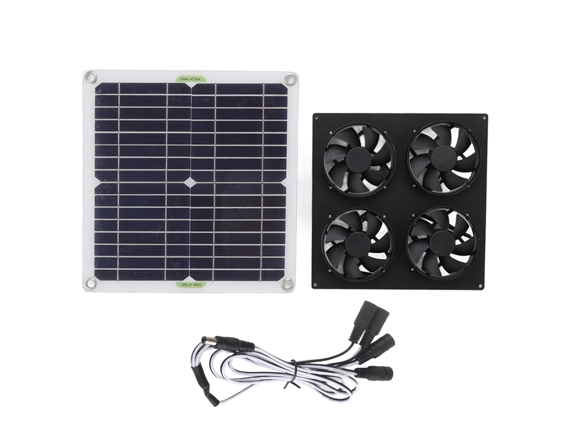 Laxiscreed Ventilador Solar De Silício Monocristalino Com 4 Aberturas Para Melhor Ventilação