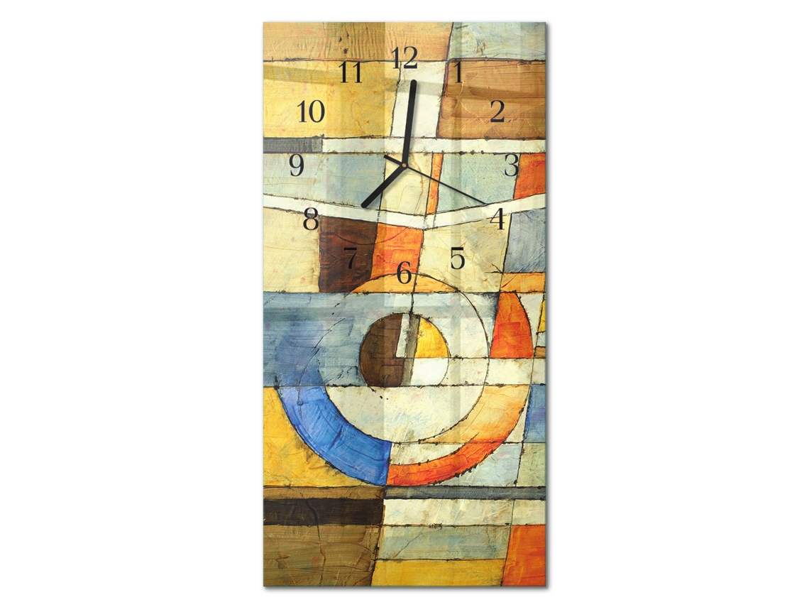 Relógio De Parede De Vidro Multicolor Espelharte (30x60 Cm)
