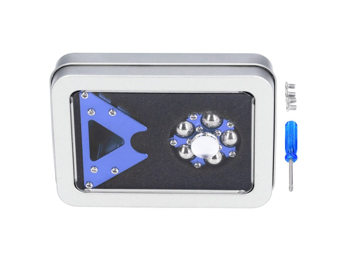 Ats brinquedo de Roda da Sorte Giratória de Dedos, Brinquedo de Alumínio para Aliviar o Estresse, Cor Azul Escuro