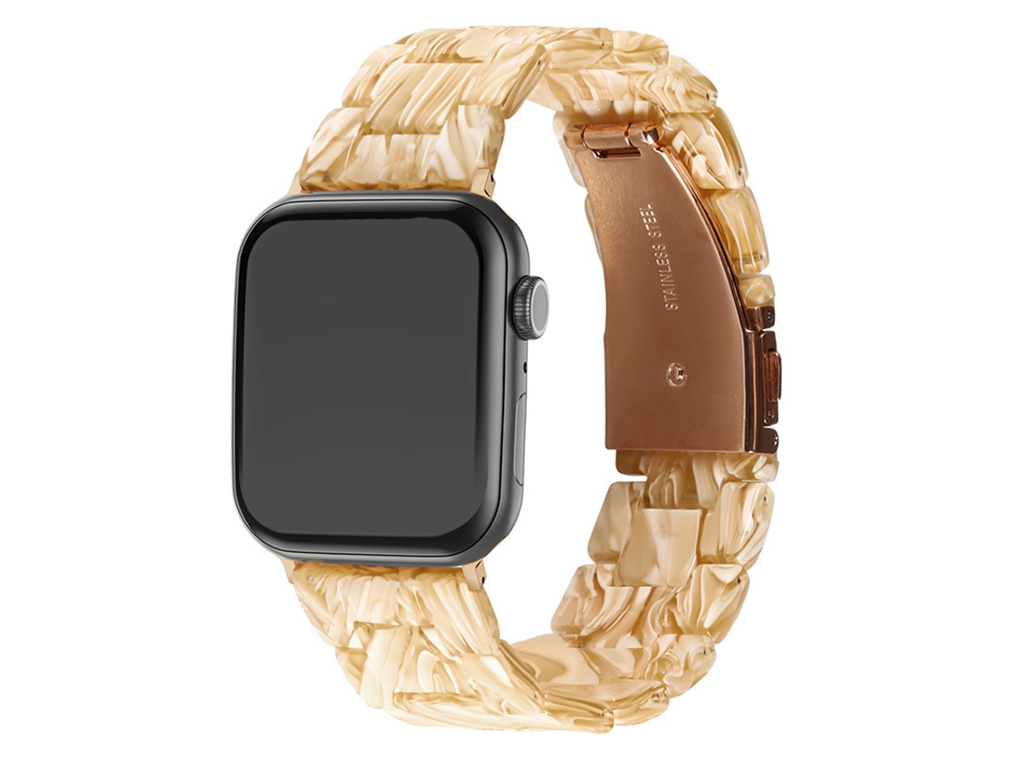 Pulseira Transparente De Resina Cerâmica Para Huawei, Apple Iwatch 10e Samsung Watch 7, Branca Sedosa, Tamanhos 38 40 41 S10