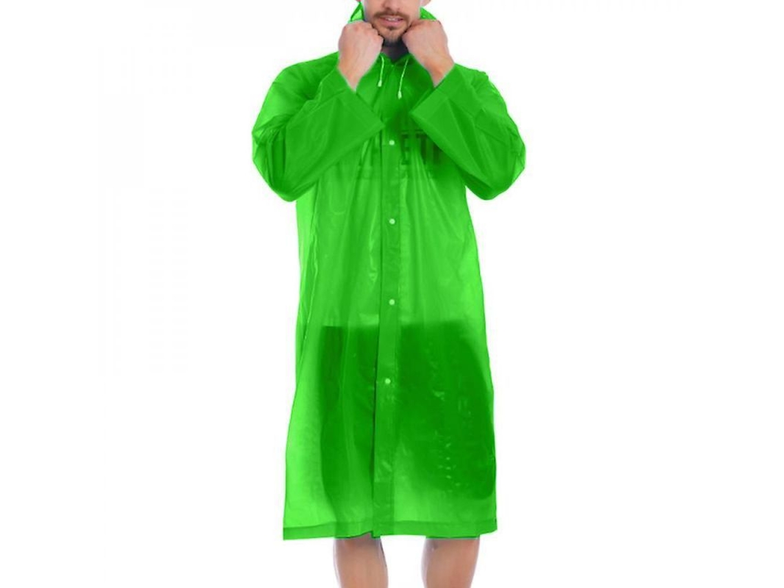 Impermeável Eva Reutilizável Para Adultos Capuz Abrigo Impermeável Poncho Cwv Talla Única Verde