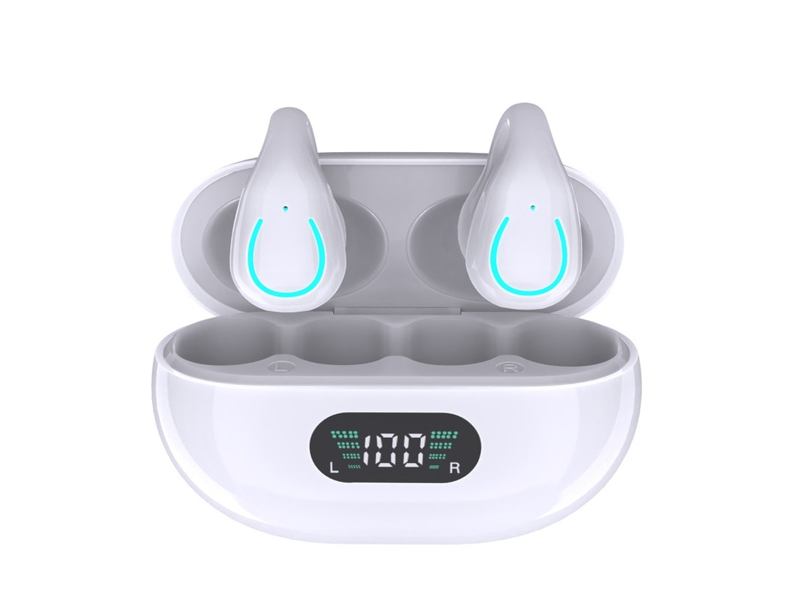 Fone De Ouvido Sem Fio Bluetooth, Bluetooth 5.3, Microfone Com Cancelamento De Ruído De Chamada Enc, Branco
