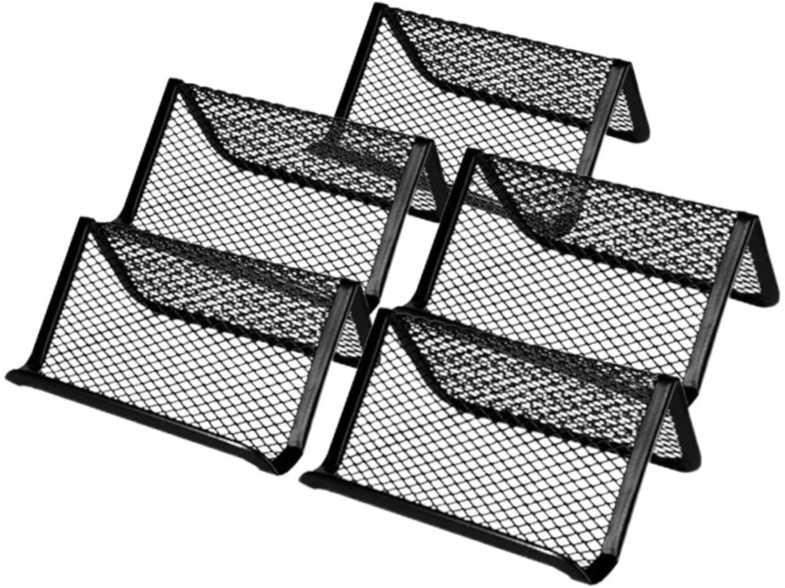 Caixa Expositora para Cartões de Visita Amosfun, 105x75x45 Mm, em Malha Metálica Preta, 5 Peças, Resistente À