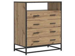 Vidaxl Gabinete De Gavetas 4-gaveta Carvalho Artisan 70 X 41 X 83,5 Cm