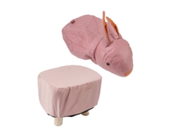 Pequena escada de pés animal fofa com almofada macia e pé anti derrapante para crianças adultos coelho rosa S/MARCA