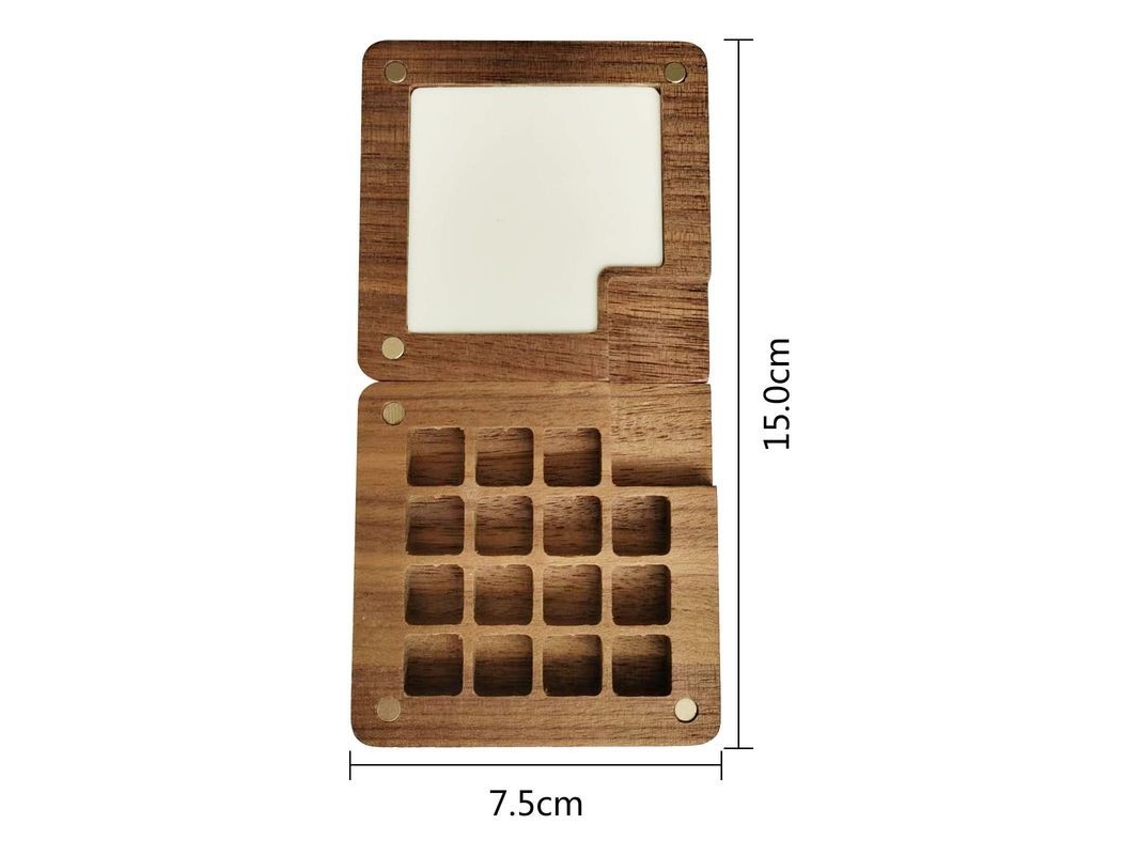 2026 paleta de Acuarela Portátil com Bloco de Desenho, Caixa de Pinturas Mini para Viagens 71 Mm X 71 Mm 15 Compartimentos