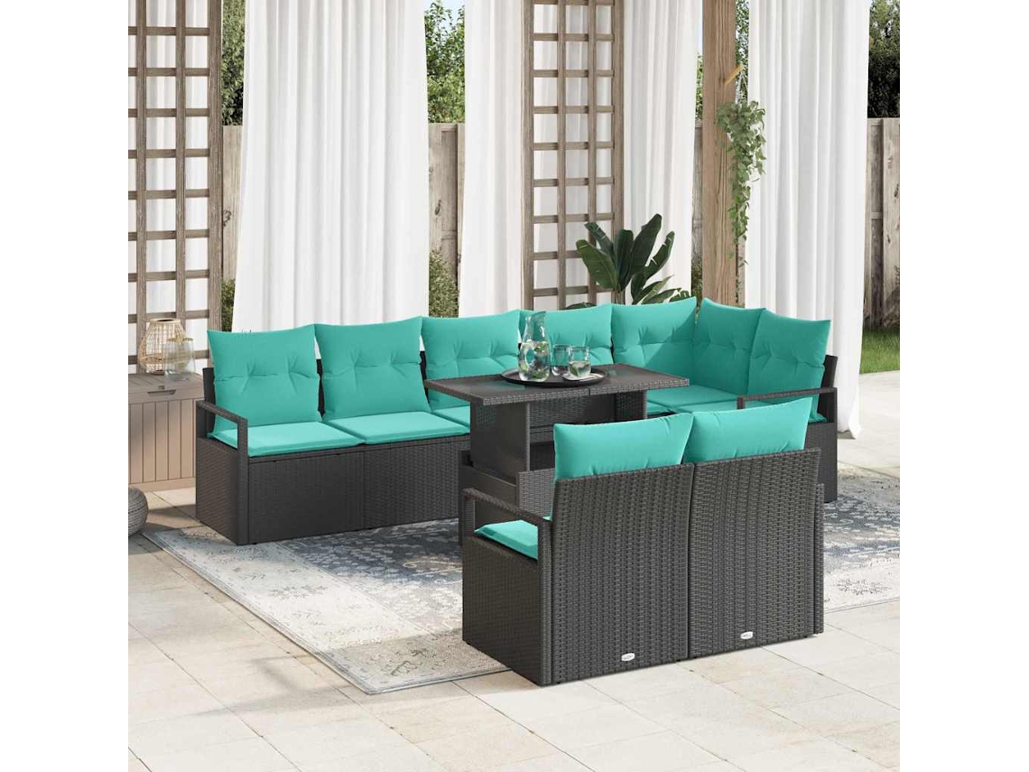 Vidaxl Conjunto De Sofá De Jardim 9 Unid. 8-número De Lugares