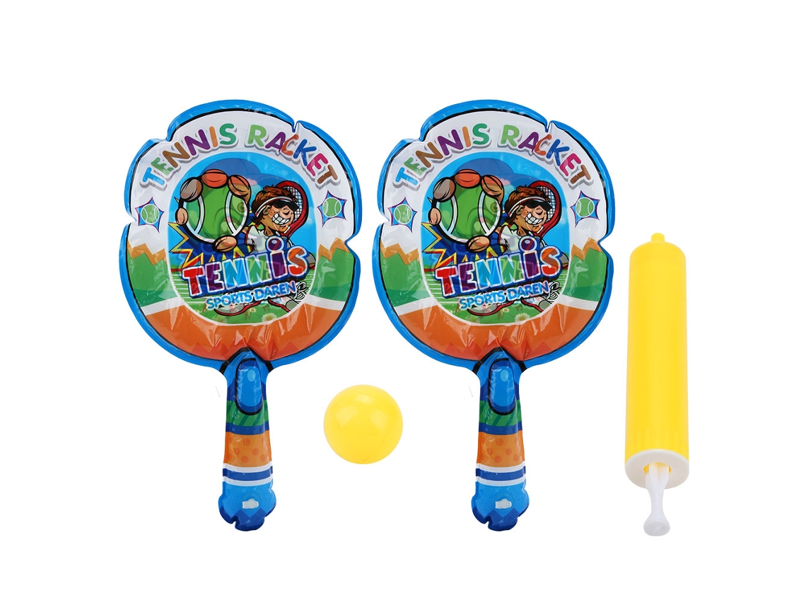 2pcs Raquete De Badminton Inflável Leve Para Crianças Com 1 Bola Inflável Brinquedo Esportivo