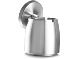 copo de Cigarro com Tampa Aço Inox Resistente a Arranhões para Interior e Exterior Prata 10.5x9cm S/MARCA