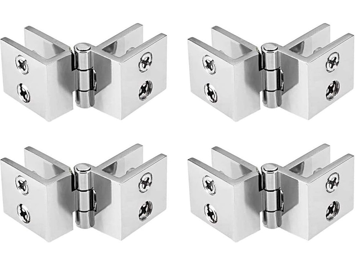 Dobradiça Para Porta De Vidro, Abertura De 180°, Fixação Bilateral Sem Furos Para Armário De 5 A 8 Mm, 1 Peça