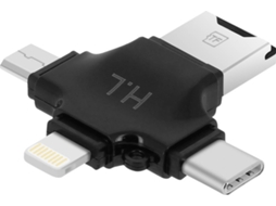 Leitor de Cartões MicroSD AVIZAR ADA-HL107 4 em 1 (USB-C - Lightning - Micro-USB)