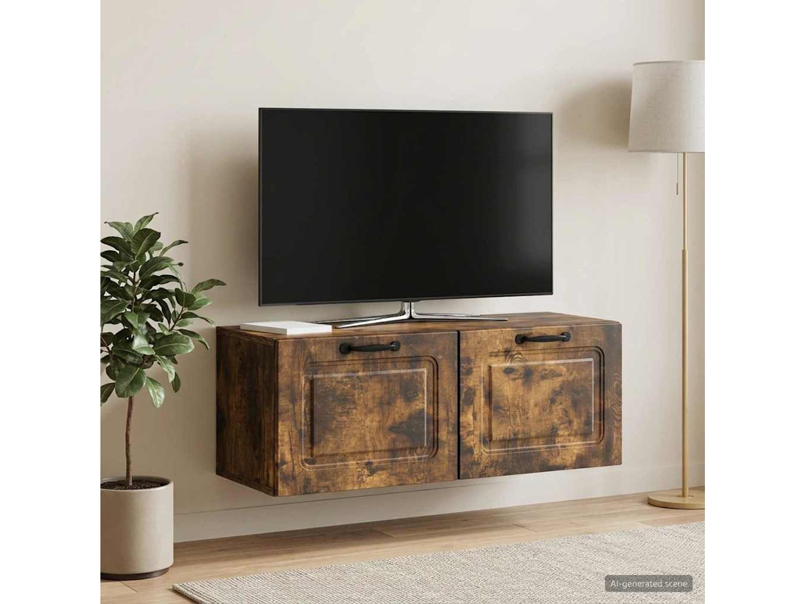 Vidaxl Gabinete De Tv De Parede Carvalho Fumado 78,5 X 31 X 30 Cm