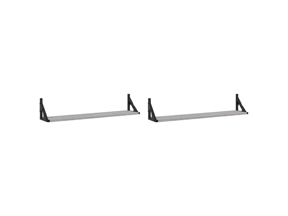 Wall Shelf, Wall Shelves Vidaxl Cinzeto Madeira Processada (80 X 15 X 15.5 Cm)