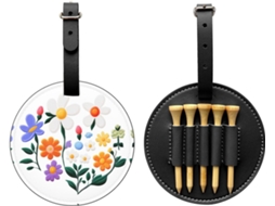 Bolsa para Tees de Golfe com Florzinha Preta | S/MARCA