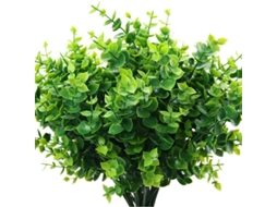 Galhos Artificiais de Buxo , Plantas Artificiais Verdes para Decoração de Casa, Jardim e Escritório BRILVIBERA (pacote com 7)