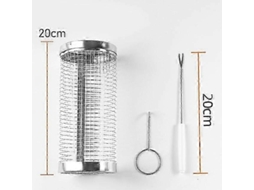 Churrasqueira Giratória Automática Com 10 Espetos E Grelha Ajustável Em Aço Inoxidável - Utensílios Para Churrasco Ao Ar Livre