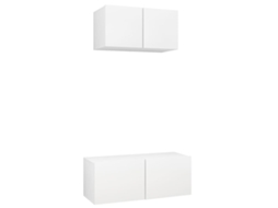 Conjunto 2 de móveis de TV derivados de VIDAXL madeira branco
