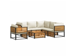 Maison Exclusive - 7 Pcs Conjunto Sofás Jardim C/almofadões Madeira Maciça Acácia