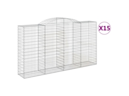 Gabion Basket, Gabion Baskets Vidaxl Prateado Ferro (300 X 50 X 160/180 Cm)