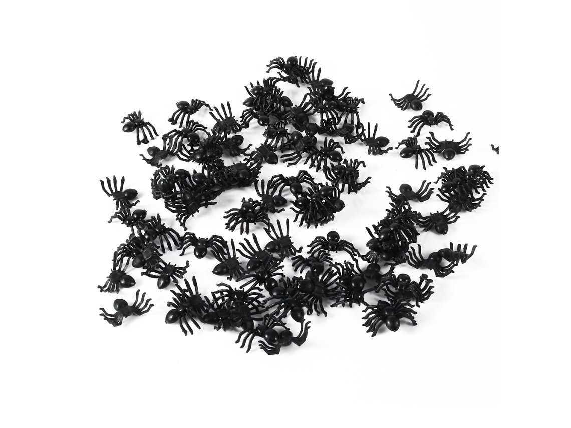 Peças de Aranha de Plástico Preta Pequena 2cm Brinquedo Halloween com S/MARCA