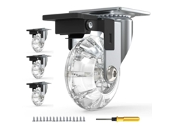 Conjunto De 4 Rodízios Para Móveis Com Freio, Giratórios 360º, Suportam Até 600 Kg, Não Marcam O Piso, Parafusos Inclusos. Aquaforge