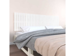 Vidaxl Cabeceira De Parede 204x3x60 Cm Madeira De Pinho Maciça Branco