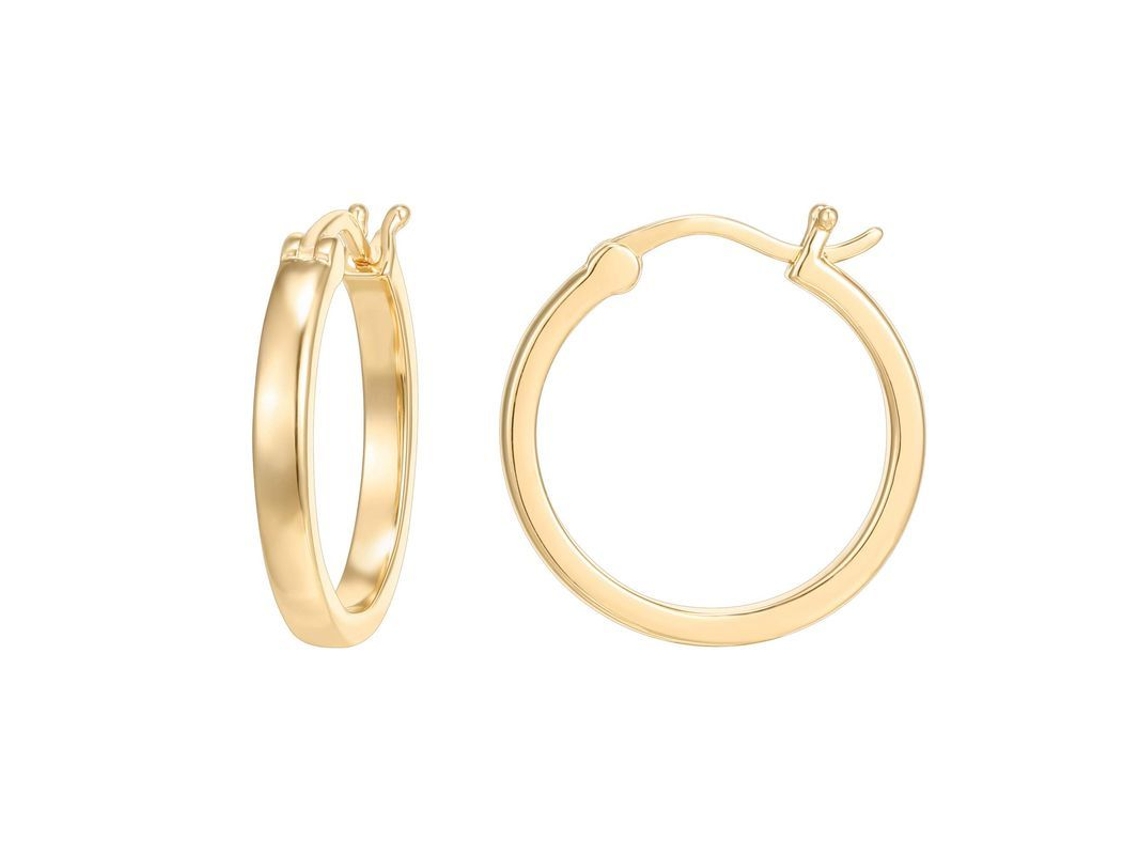 2026 aros de Oro Ligeros de Plata 925 Bañados En Oro 14k para Mujer, Diámetro 19mm