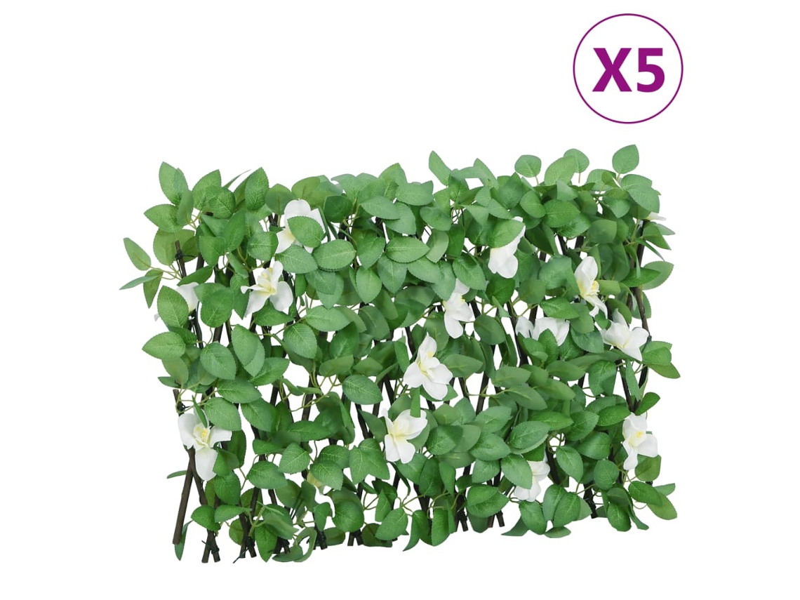 Vidaxl treliça De Hera Artificial Extensível 5 Pcs 180x30 Cm Verde