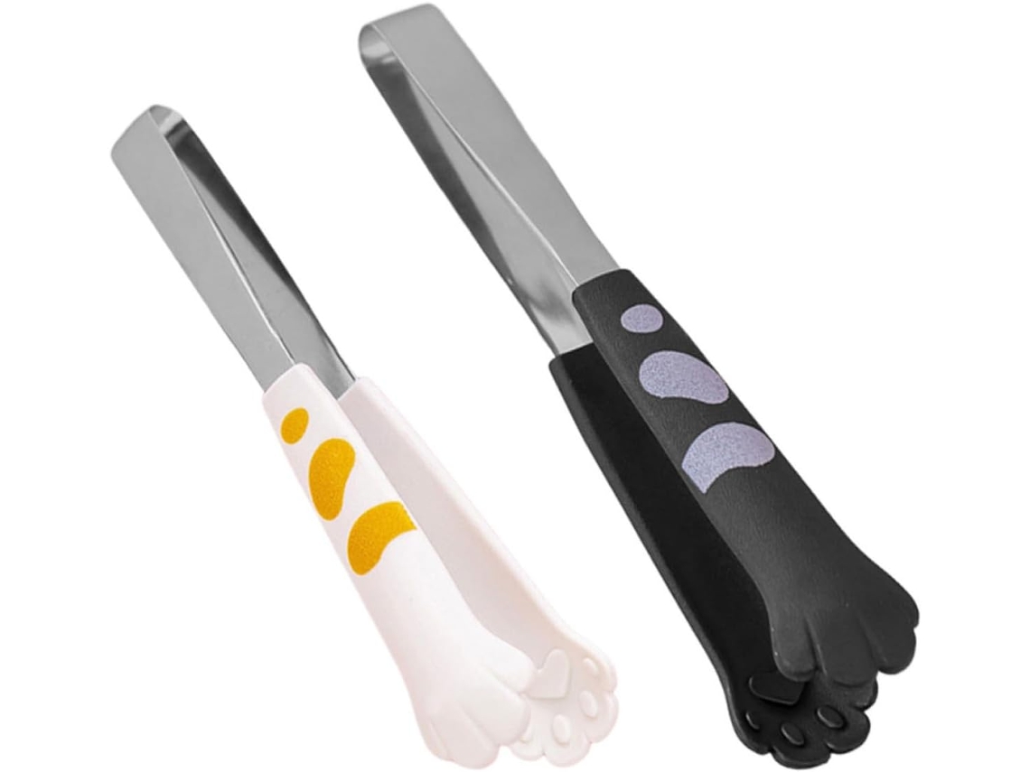 Pinça Para Churrasco Gadpiparty, Cabo Ergonômico Em Aço Inoxidável, Formato De Pata Gato, 2 Peças, Resistente, Para