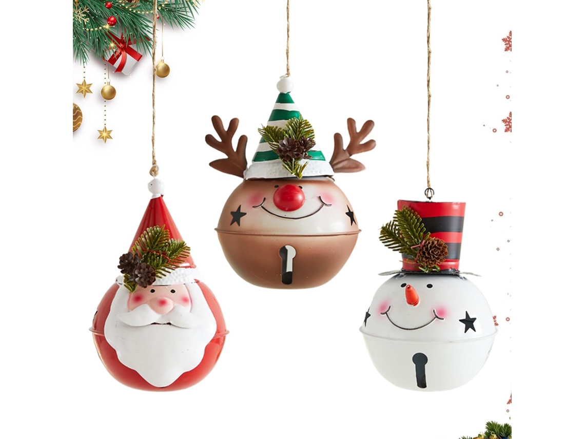 Decora o de Natal 3 Figuras Festivas Ador Veis Papai Noel para Meias Portas Galhos Uso Interno e Externo VAYOTOY