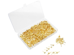 Conjunto Wooneky com 500 alfinetes de metal dourado para projetos de papel e artesanato, cabeça redonda Cogumelo de 8 mm.