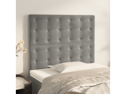 Vidaxl Cabeceira Cinza Claro 90x5x118/128 Cm Veludo