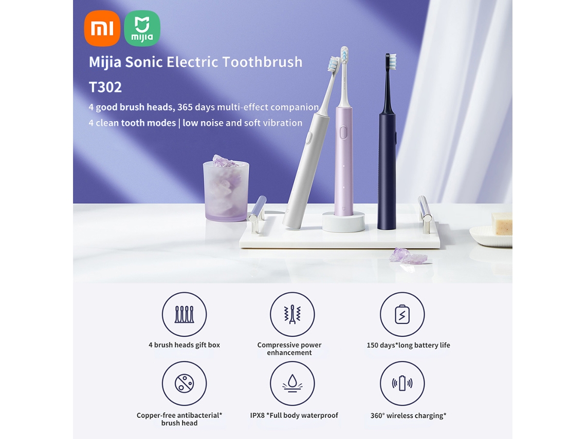 Escova Elétrica Xiaomi Mijia T302 À Prova D'água Ipx8
