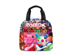 Bolsa de almoço Roblox para estudantes, poliéster com estampa Aquaforge 5
