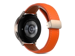 Bracelete de Couro Genuíno Liberação Rápida 22Mm com Fivela para Realme Watch 3/Huami Amazfit Gtr 4/Gtr 4 Pro Laranja