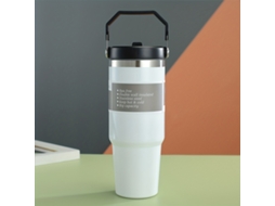 Garrafa De Água Portátil Em Aço Inoxidável Com Parede Dupla E Alça (branca).