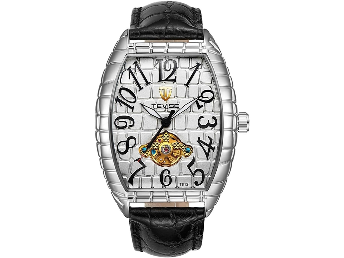 Lurelia Relógio Mecânico Masculino, Automático, Luminoso, Couro, Abs, Rosa Ouro, Dourado E Preto