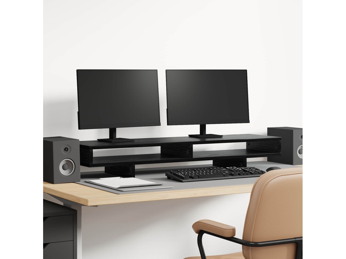 Vidaxl Suporte Para Monitor Preto 100 X 27 X 15 Cm