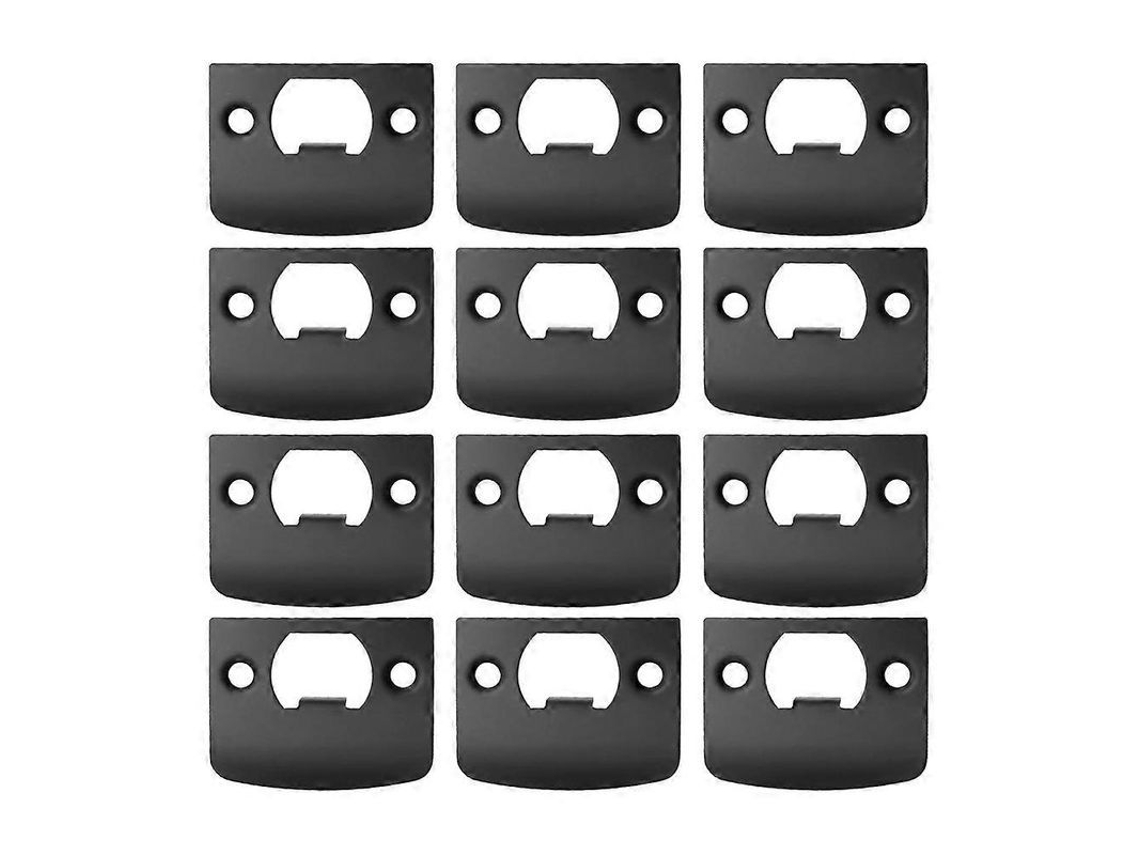 Placa De Batida De Porta Preta 12pcs Em Aço Inox, Design Sleek E Fácil Instalação Para Segurança Residencial E Comercial Preto