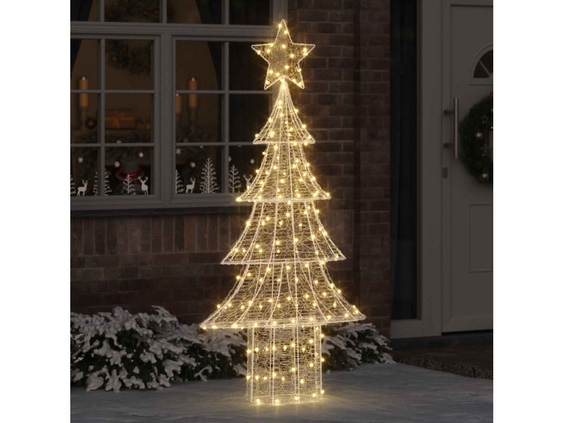 Vidaxl Árvore De Natal 240 Led Branco Quente 150 Cm Acrílo