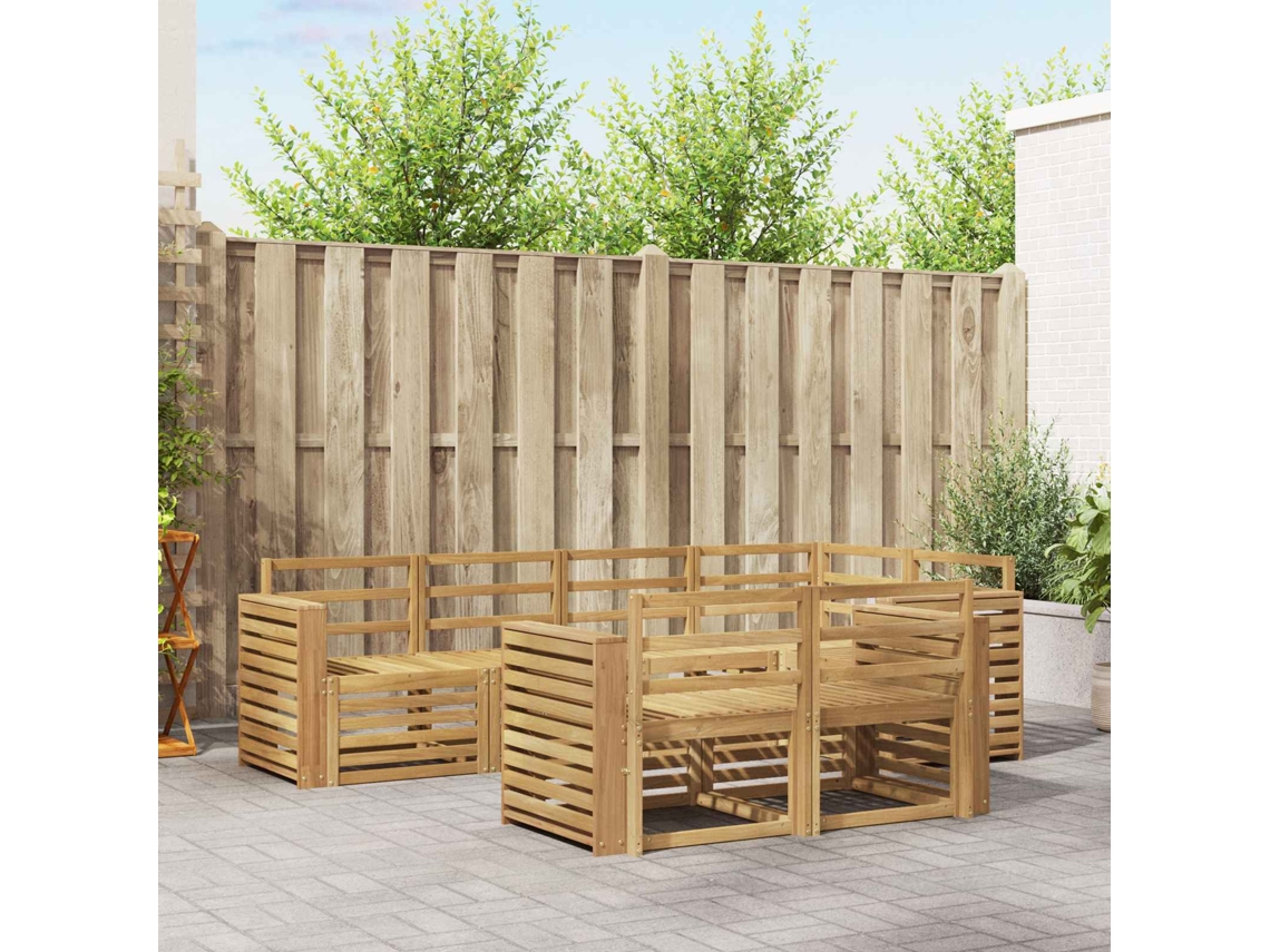 Vidaxl Conjunto De Sofás Para Exterior 7 Unid. Branco