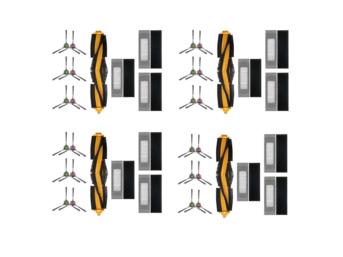 Conjunto De 4 Peças, Adequado Para Aspiradores De Pó Ecovacs Deebot Ozmo T8 T9 T8 Aivi: Escova Rotativa, Filtro E Escova Lateral.