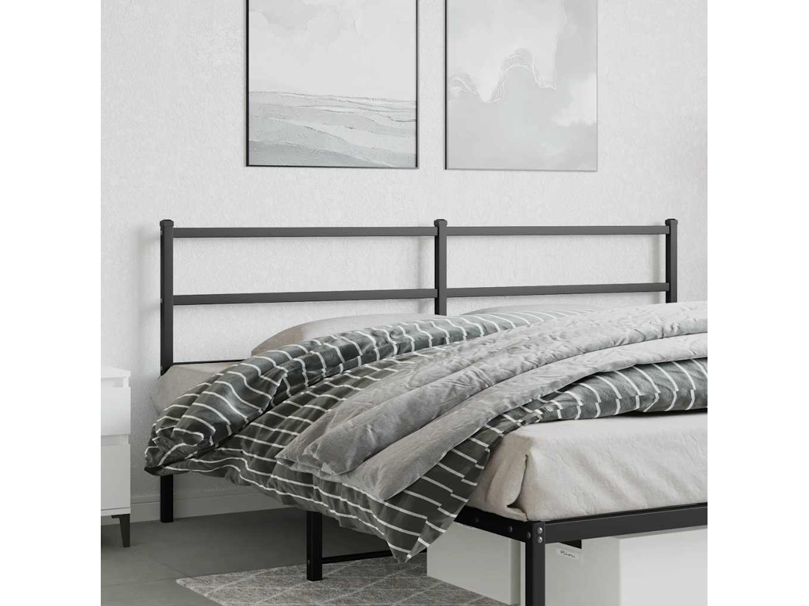 Vidaxl Cabeceira De Substituição 200 Cm Metal Preto