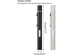 Caneta Médica Recarregável Usb Mini Lanterna de Enfermagem ALIN1237-2 (Cinzento)