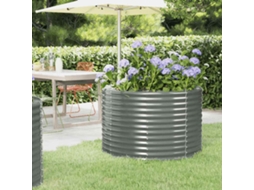 Vidaxl Canteiro Elevado Jardim 100x100x68 Aço Galvanizado Cinzento