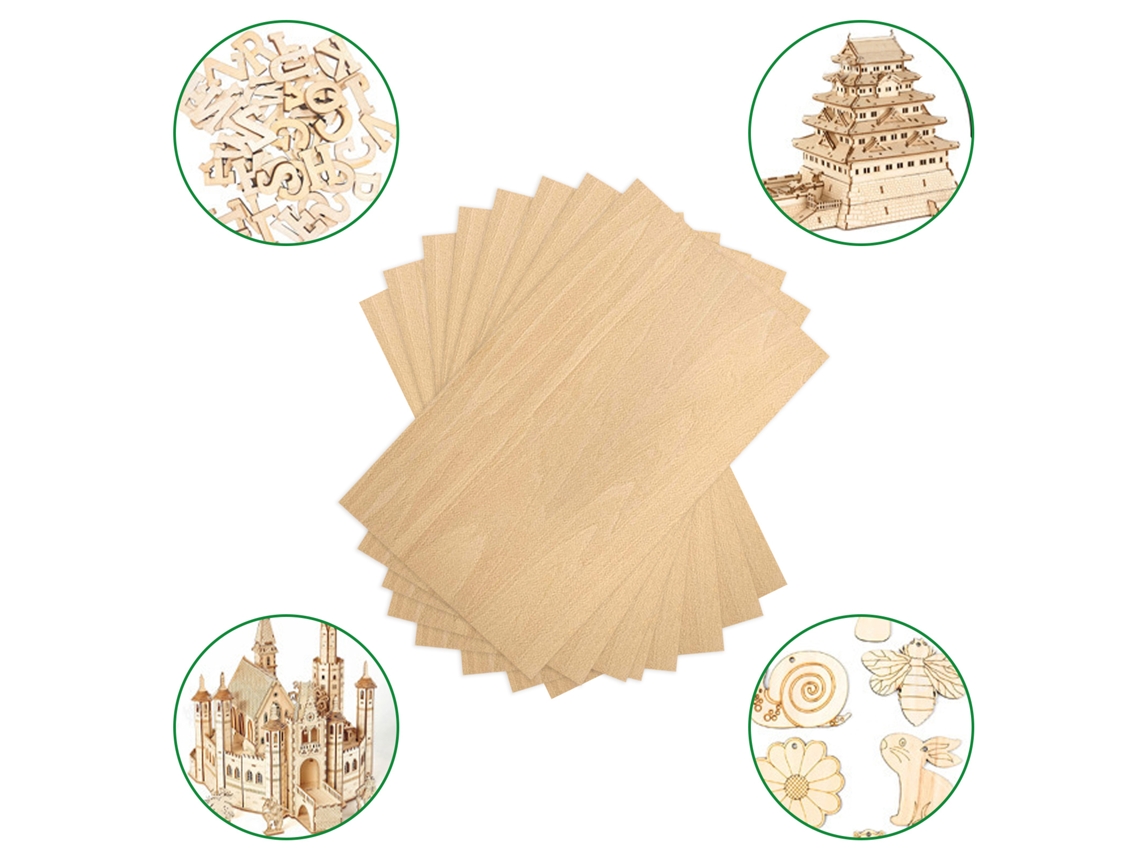Folhas De Tília Natural, Madeira Sem Acabamento Para Projetos Faça Você Mesmo, Superfície Lisa E Sem Rebarbas, Corte Fácil E Preciso, Ideal Para Mod