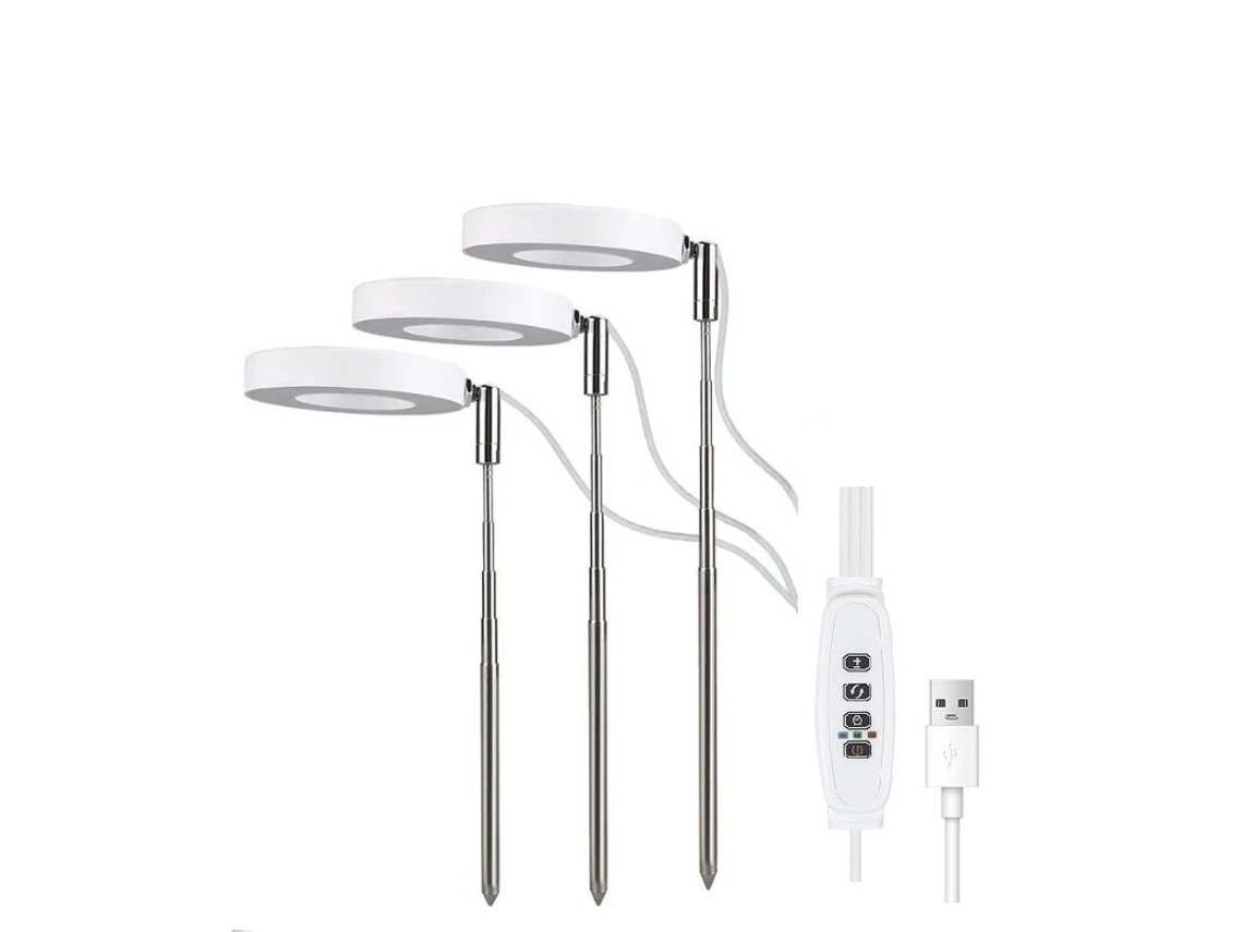 Luminária de Cultivo Ajustável 15w, com Três Lâmpadas, Luz Vermelha e Azul, 8,9 Cm . AQUAFORGE (3,5 Polegadas)